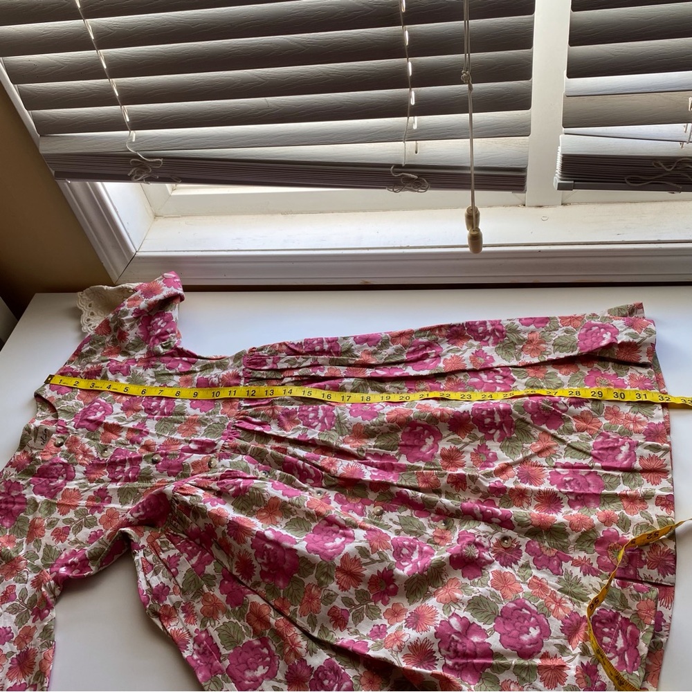 Utsa Kids Floral Lace Sleeve Dress Girls Size 9/10 Pink Boho Cottagecore - Picture 14 of 15